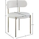 Meridian Beacon Cream Vegan Leather and Boucle Fabric Dining Chair IMAGE 9