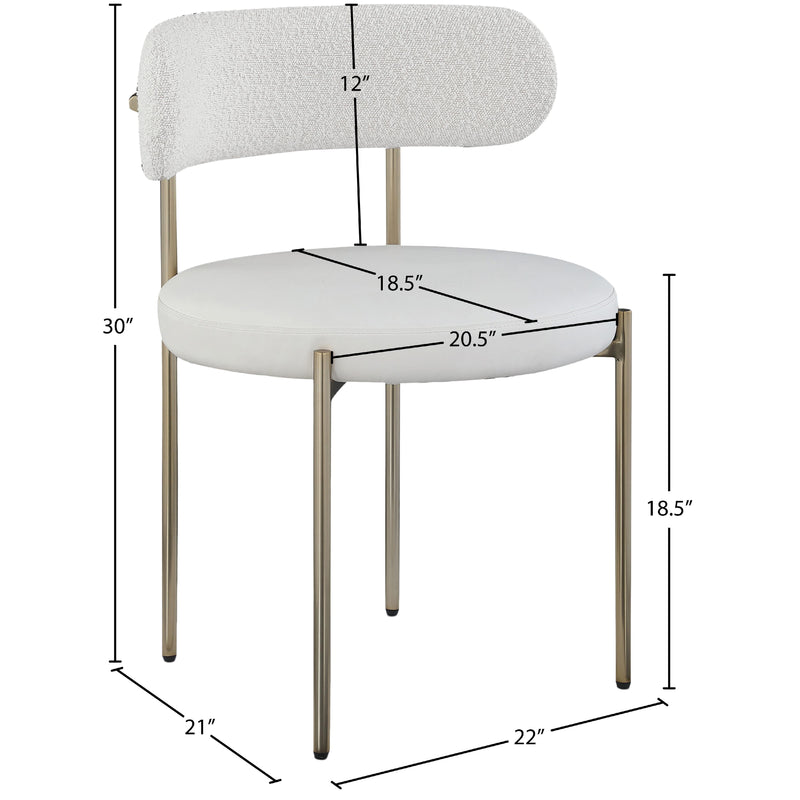 Meridian Beacon Cream Vegan Leather and Boucle Fabric Dining Chair IMAGE 9
