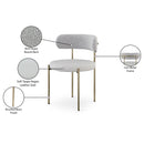 Meridian Beacon Taupe Vegan Leather and Boucle Fabric Dining Chair IMAGE 10