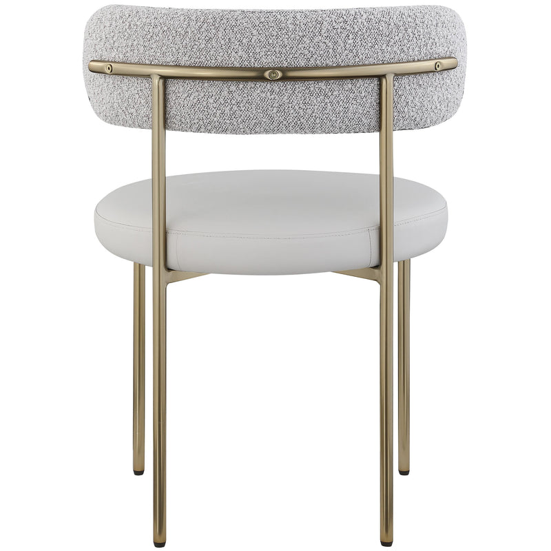 Meridian Beacon Taupe Vegan Leather and Boucle Fabric Dining Chair IMAGE 3