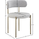 Meridian Beacon Taupe Vegan Leather and Boucle Fabric Dining Chair IMAGE 9