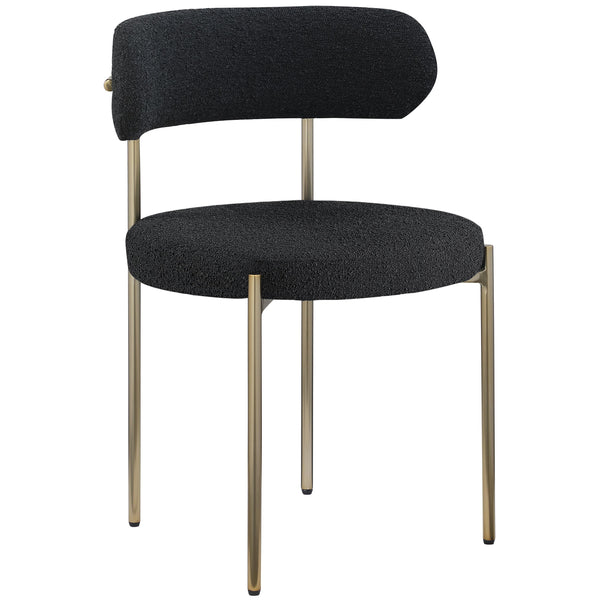 Meridian Beacon Black Boucle Fabric Dining Chair IMAGE 1