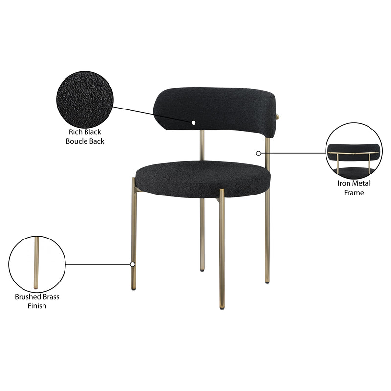 Meridian Beacon Black Boucle Fabric Dining Chair IMAGE 9