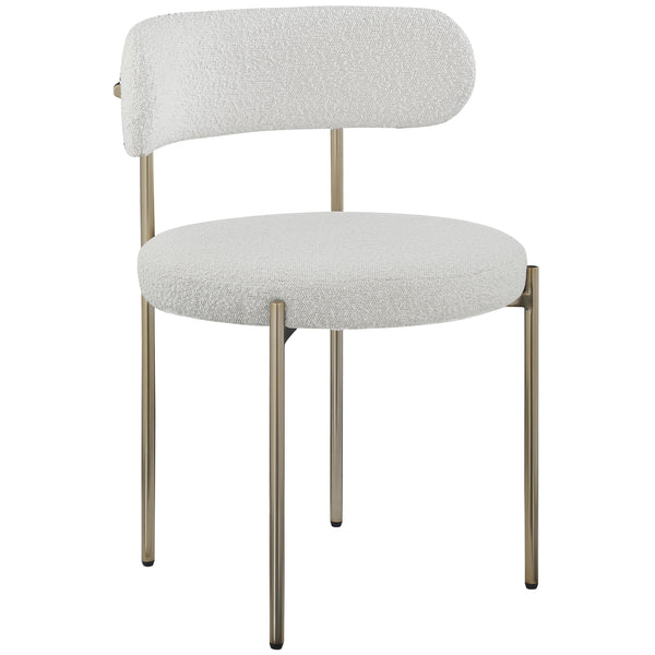 Meridian Beacon Cream Boucle Fabric Dining Chair IMAGE 1