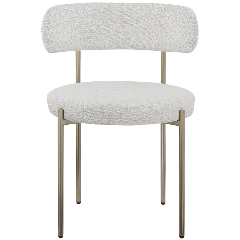 Meridian Beacon Cream Boucle Fabric Dining Chair IMAGE 4