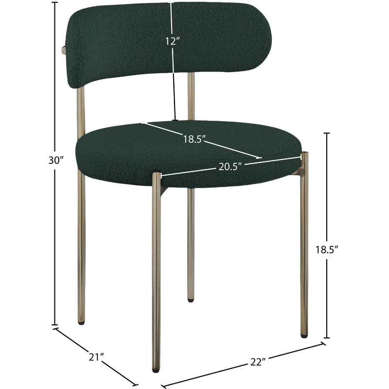Meridian Beacon Green Boucle Fabric Dining Chair IMAGE 8