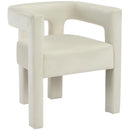 Meridian Athena Cream Velvet Dining Chair IMAGE 4