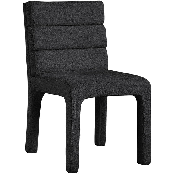 Meridian Kai Black Boucle Fabric Dining Chair IMAGE 1