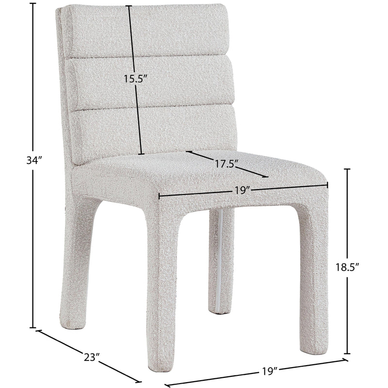 Meridian Kai Cream Boucle Fabric Dining Chair IMAGE 8
