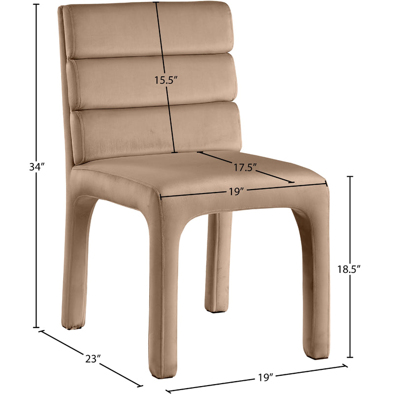 Meridian Kai Beige Velvet Dining Chair IMAGE 8