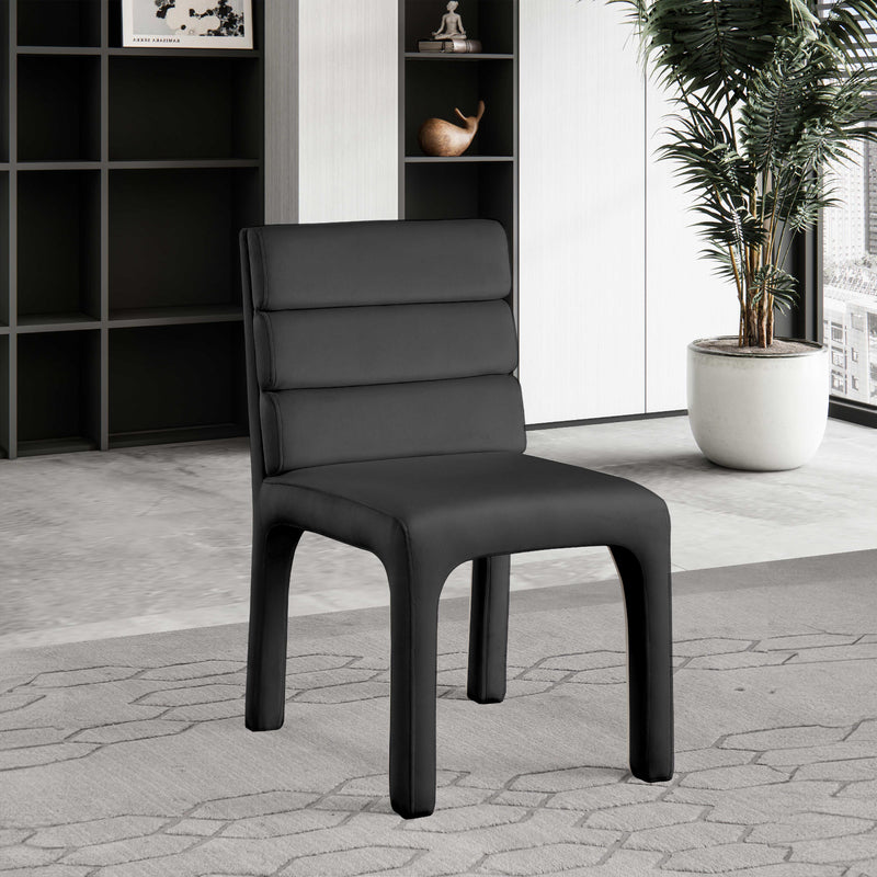 Meridian Kai Black Velvet Dining Chair IMAGE 2