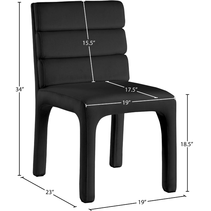 Meridian Kai Black Velvet Dining Chair IMAGE 8