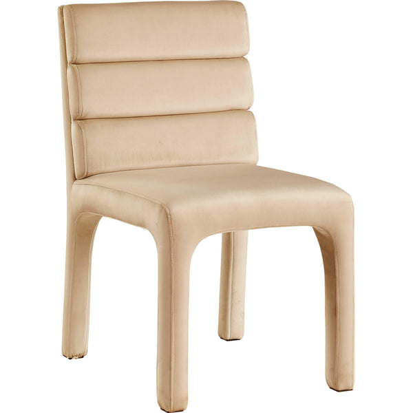 Meridian Kai Camel Velvet Dining Chair IMAGE 1