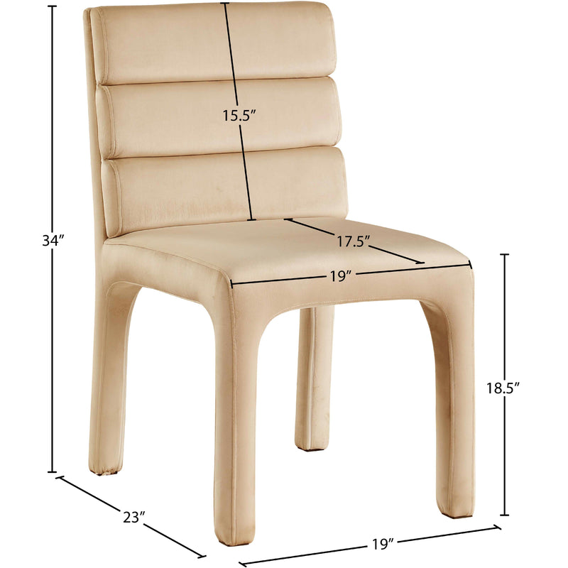 Meridian Kai Camel Velvet Dining Chair IMAGE 8