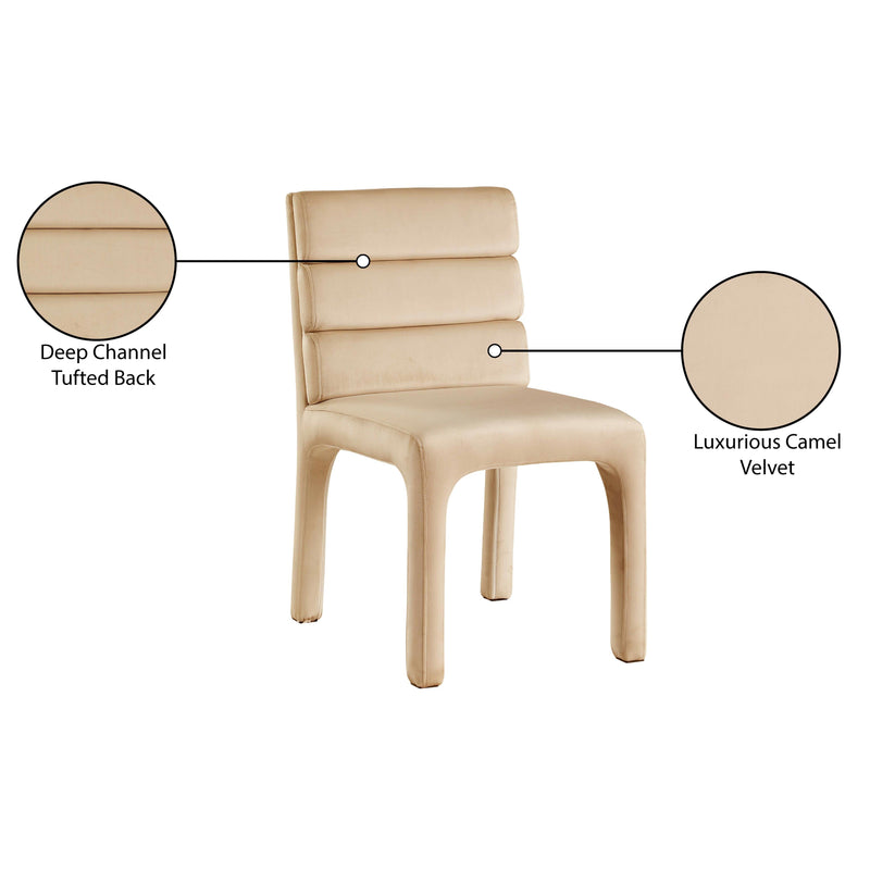Meridian Kai Camel Velvet Dining Chair IMAGE 9