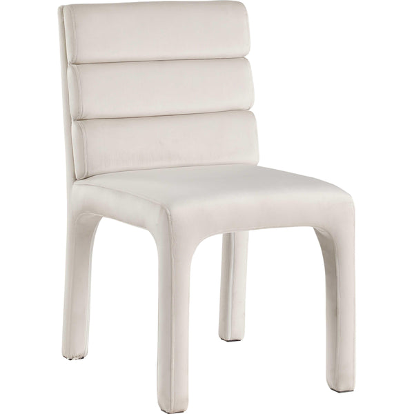 Meridian Kai Cream Velvet Dining Chair IMAGE 1