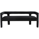 Meridian Athena Black Velvet Bench IMAGE 4
