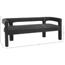 Meridian Athena Black Velvet Bench IMAGE 6