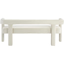 Meridian Athena Cream Velvet Bench IMAGE 3