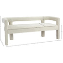 Meridian Athena Cream Velvet Bench IMAGE 6