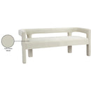 Meridian Athena Cream Velvet Bench IMAGE 7