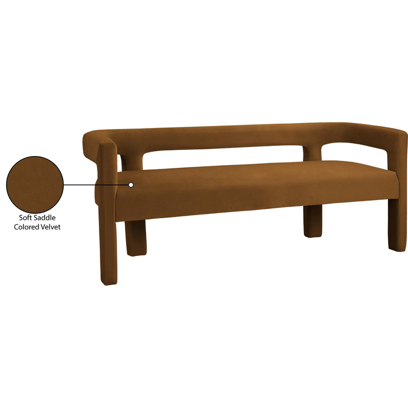 Meridian Athena Saddle Velvet Bench IMAGE 7