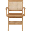 Meridian Abby Cognac Vegan Leather Dining Arm Chair IMAGE 4