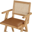 Meridian Abby Cognac Vegan Leather Dining Arm Chair IMAGE 6