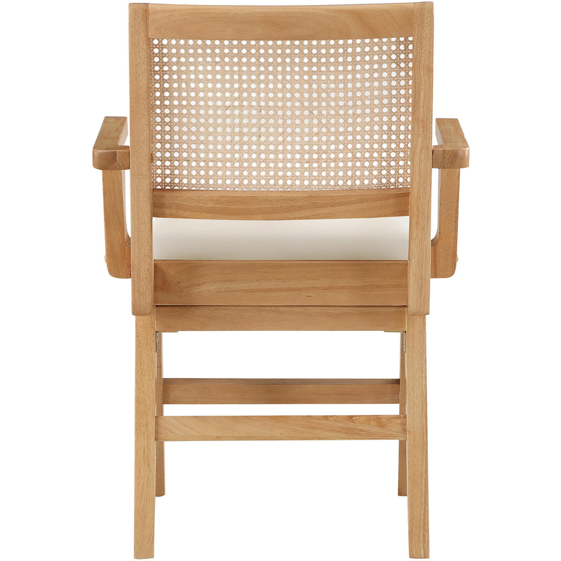 Meridian Abby Cream Vegan Leather Dining Arm Chair IMAGE 2