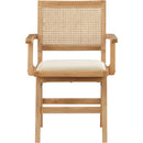 Meridian Abby Cream Vegan Leather Dining Arm Chair IMAGE 4