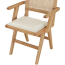 Meridian Abby Cream Vegan Leather Dining Arm Chair IMAGE 7