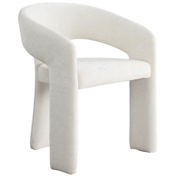 Meridian Rendition Cream Plush Fabric Dining Chair IMAGE 1