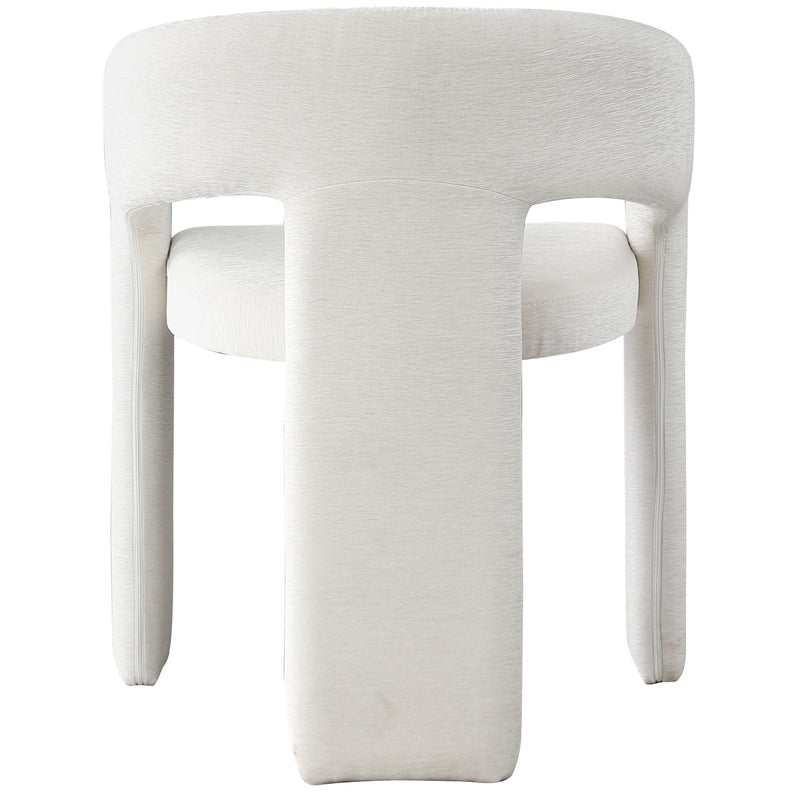 Meridian Rendition Cream Plush Fabric Dining Chair IMAGE 3