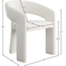 Meridian Rendition Cream Plush Fabric Dining Chair IMAGE 8