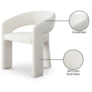 Meridian Rendition Cream Plush Fabric Dining Chair IMAGE 9