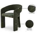 Meridian Rendition Green Plush Fabric Dining Chair IMAGE 9