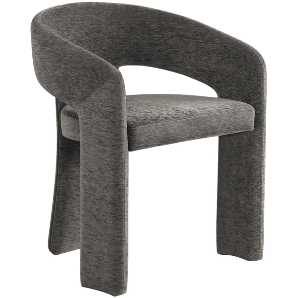 Meridian Rendition Grey Plush Fabric Dining Chair IMAGE 1