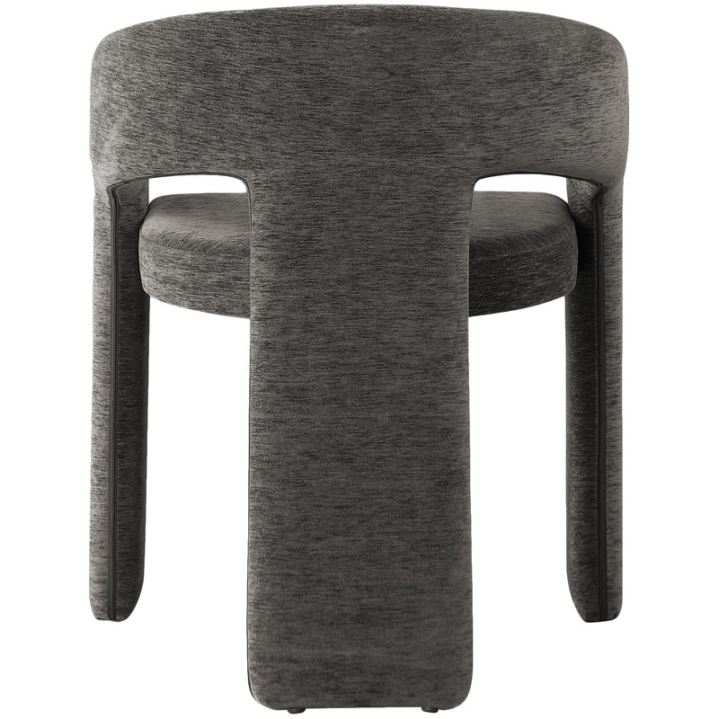 Meridian Rendition Grey Plush Fabric Dining Chair IMAGE 3