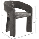 Meridian Rendition Grey Plush Fabric Dining Chair IMAGE 8