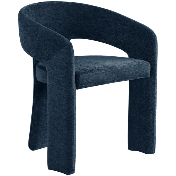 Meridian Rendition Navy Plush Fabric Dining Chair IMAGE 1