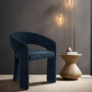 Meridian Rendition Navy Plush Fabric Dining Chair IMAGE 2