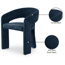 Meridian Rendition Navy Plush Fabric Dining Chair IMAGE 9