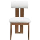 Meridian Dario Cream Boucle Fabric Dining Chair IMAGE 4