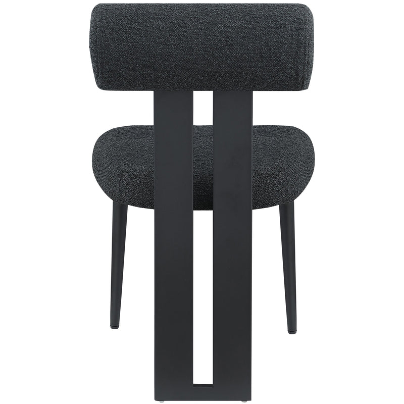 Meridian Dario Black Boucle Fabric Dining Chair IMAGE 2