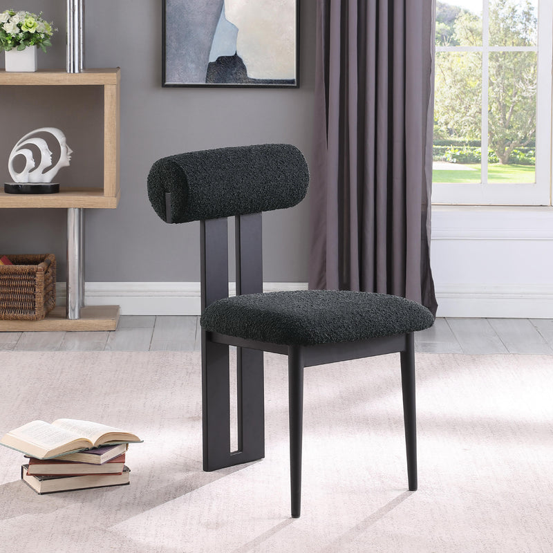 Meridian Dario Black Boucle Fabric Dining Chair IMAGE 8