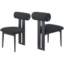 Meridian Dario Black Boucle Fabric Dining Chair IMAGE 9