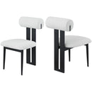 Meridian Dario Cream Boucle Fabric Dining Chair IMAGE 9