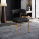 Meridian Rivage Black Durable Linen Textured Fabric Dining Chair IMAGE 8