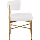 Meridian Rivage Cream Durable Linen Textured Fabric Dining Chair IMAGE 5