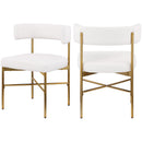 Meridian Rivage Cream Durable Linen Textured Fabric Dining Chair IMAGE 9